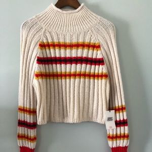 BDG Ribbed Knit Yellow & Red Striped Turtleneck Sweater Size XS